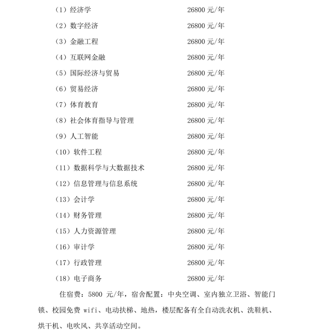 學費收取標準